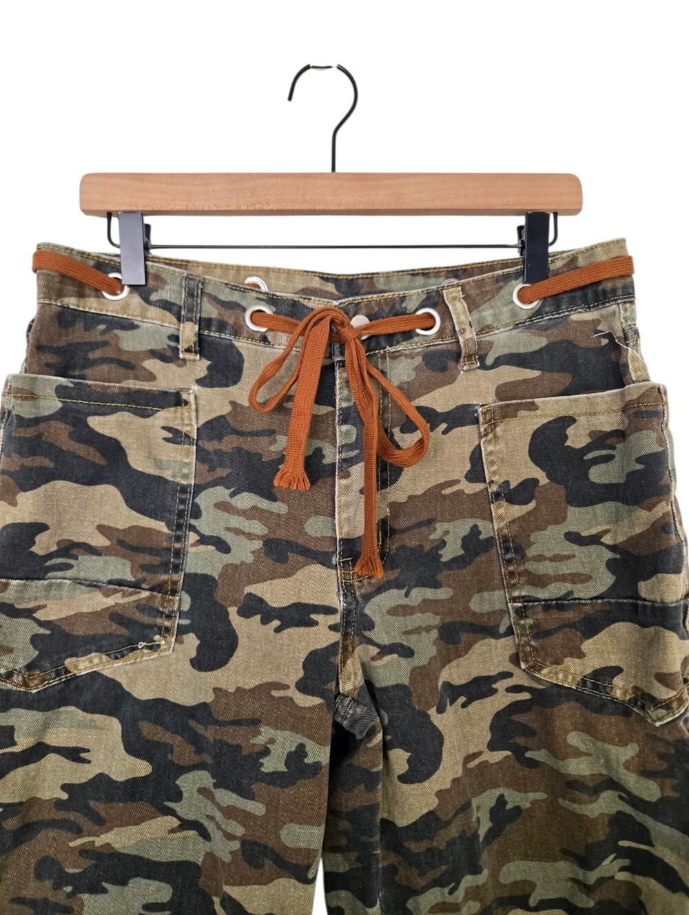 🪖 HME Camo Wide Leg Utility Pants | Size XL | Drawstring Waist | Cargo Style - Picture 3 of 6